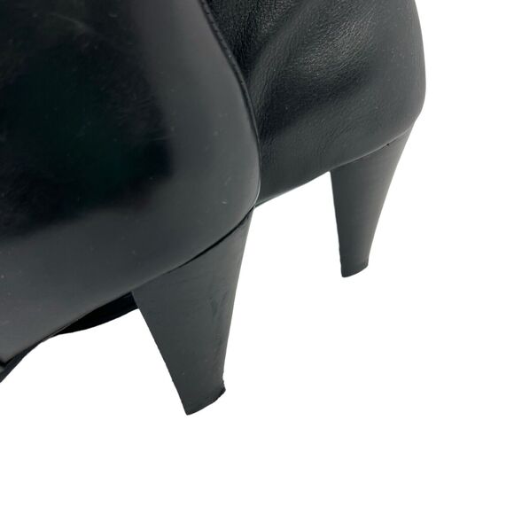 Seychelles Black Leather Tall Knee High Boots Size 9 Heeled Boots Zip Up - Picture 6 of 13